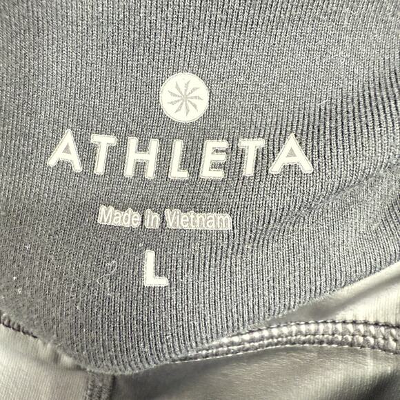 Athleta Gleam Faux Leather Front High Rise Luxe Tight Black Size Large - Picture 9 of 10